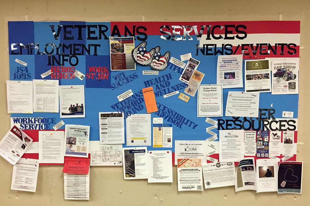 SLCC helps veterans feel at home Veterans Services bulletin board