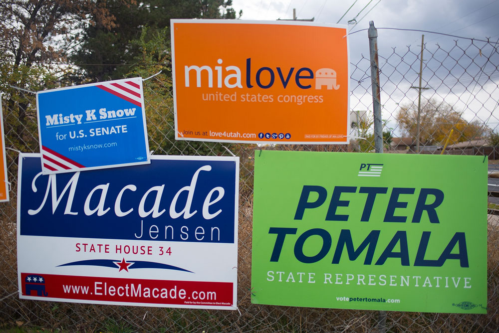 Election information for Salt Lake County voters Campaign signs