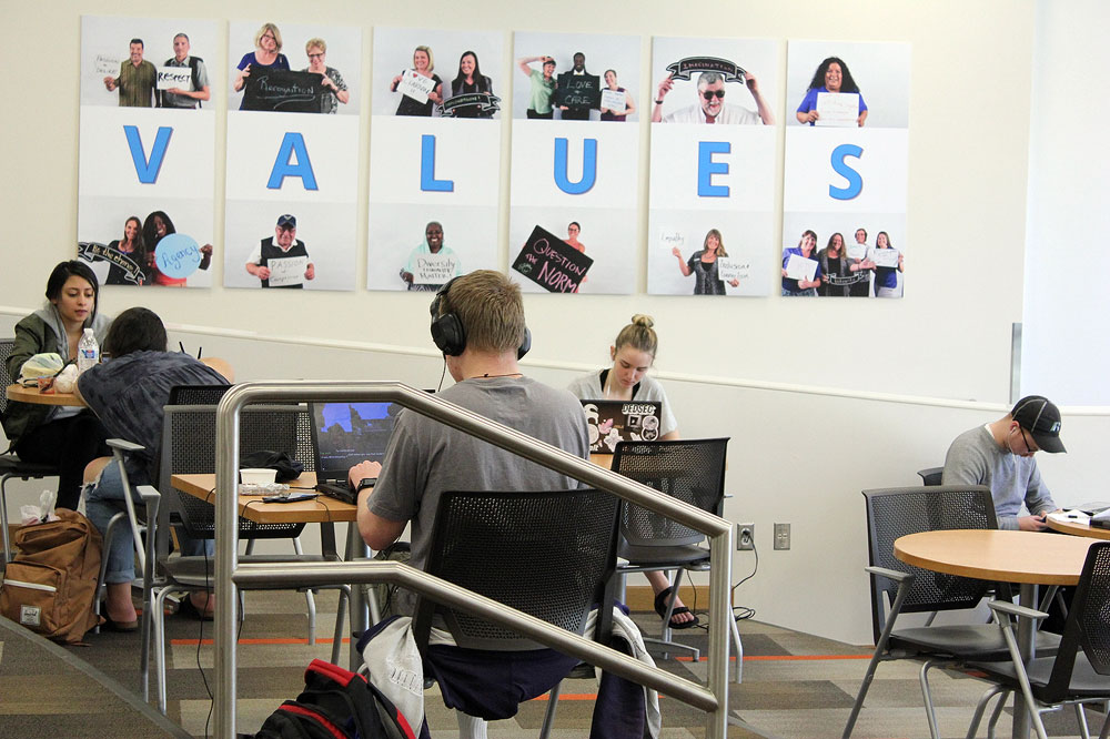 Community college has its benefits "Values" posters at South City Campus