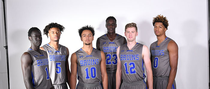 Men’s basketball roars into 2017-18 season From left to right: Bushmen Ebet, Christian Gray, Dalven Brushier, Kur Kuath, Cooper Holt and Isaiah White.