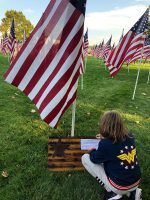Young girl reads a note