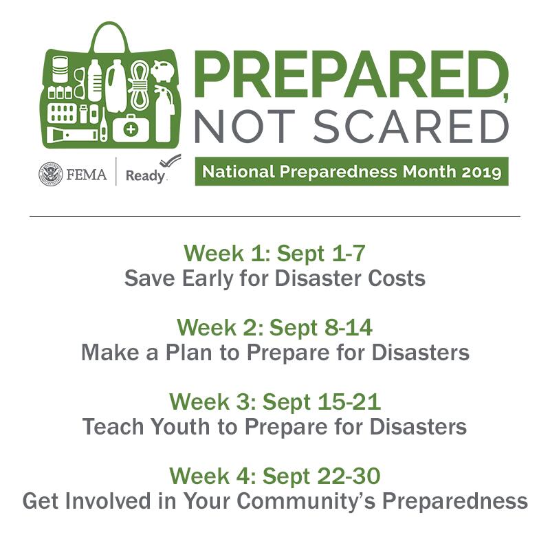 Get ready for SLCC’s emergency preparedness fairs National Preparedness Month weekly themes