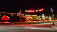 "Christmas Street" sign welcomes visitors