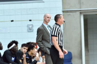 New head basketball coaches look to continue SLCC’s winning tradition Kyle Taylor talks to a referee