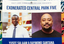 Who are the Central Park Five? Poster for Exonerated Central Park Five event