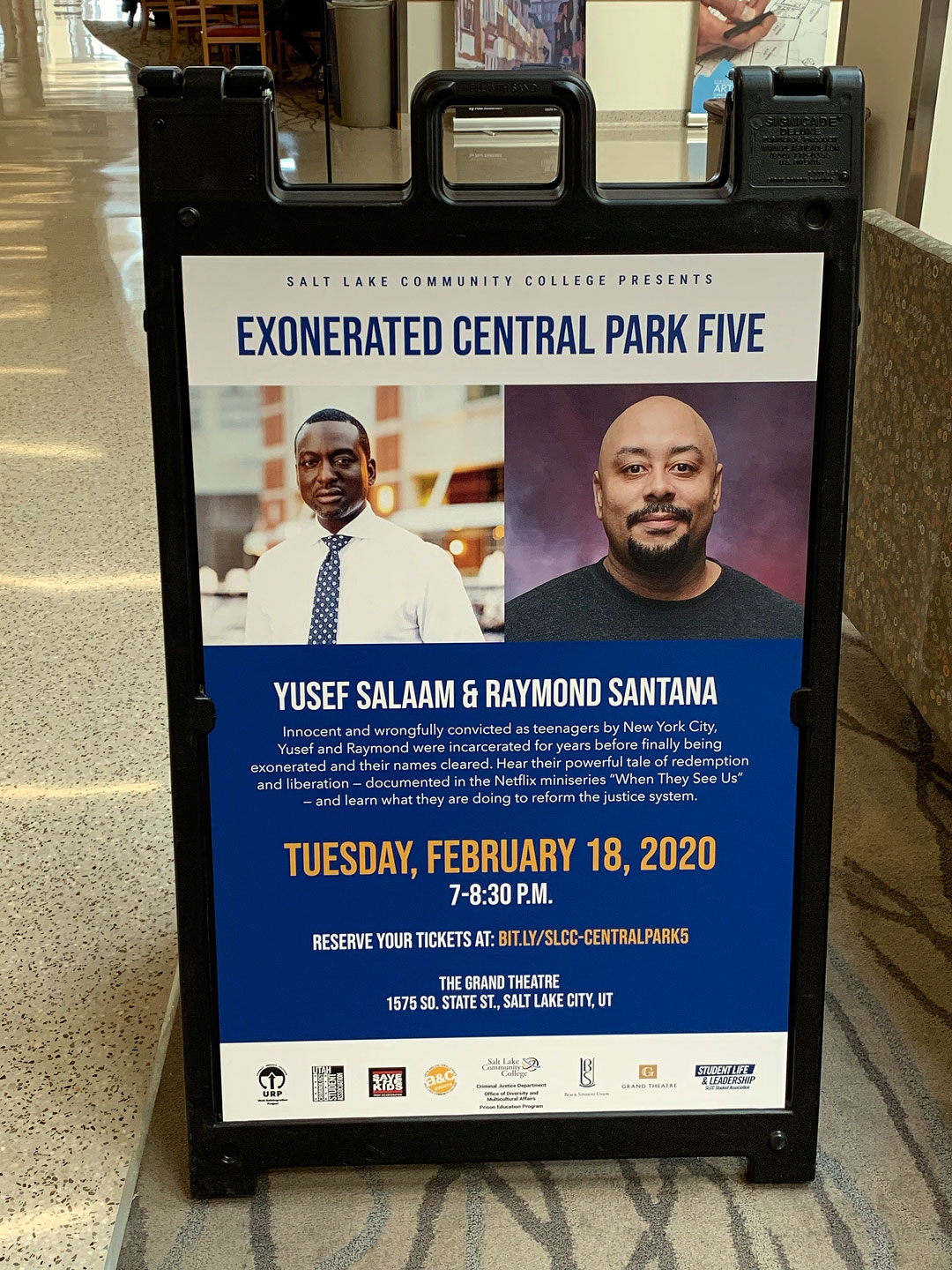 Central Park Five members to visit SLCC Sign for Exonerated Central Park Five event