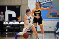 Photos: SLCC women’s basketball in Bruin Arena Ashley Scoggins dribbles the ball