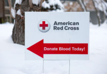 Donate blood to help save lives American Red Cross donate blood today sign