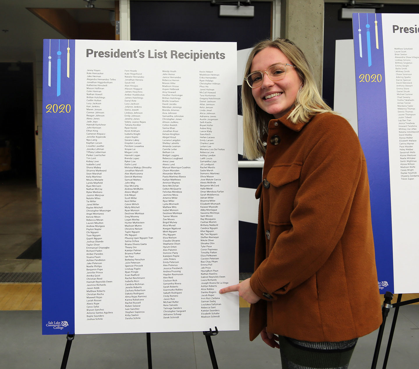 SLCC celebrates students’ academic achievements Danika Rogers points to her name
