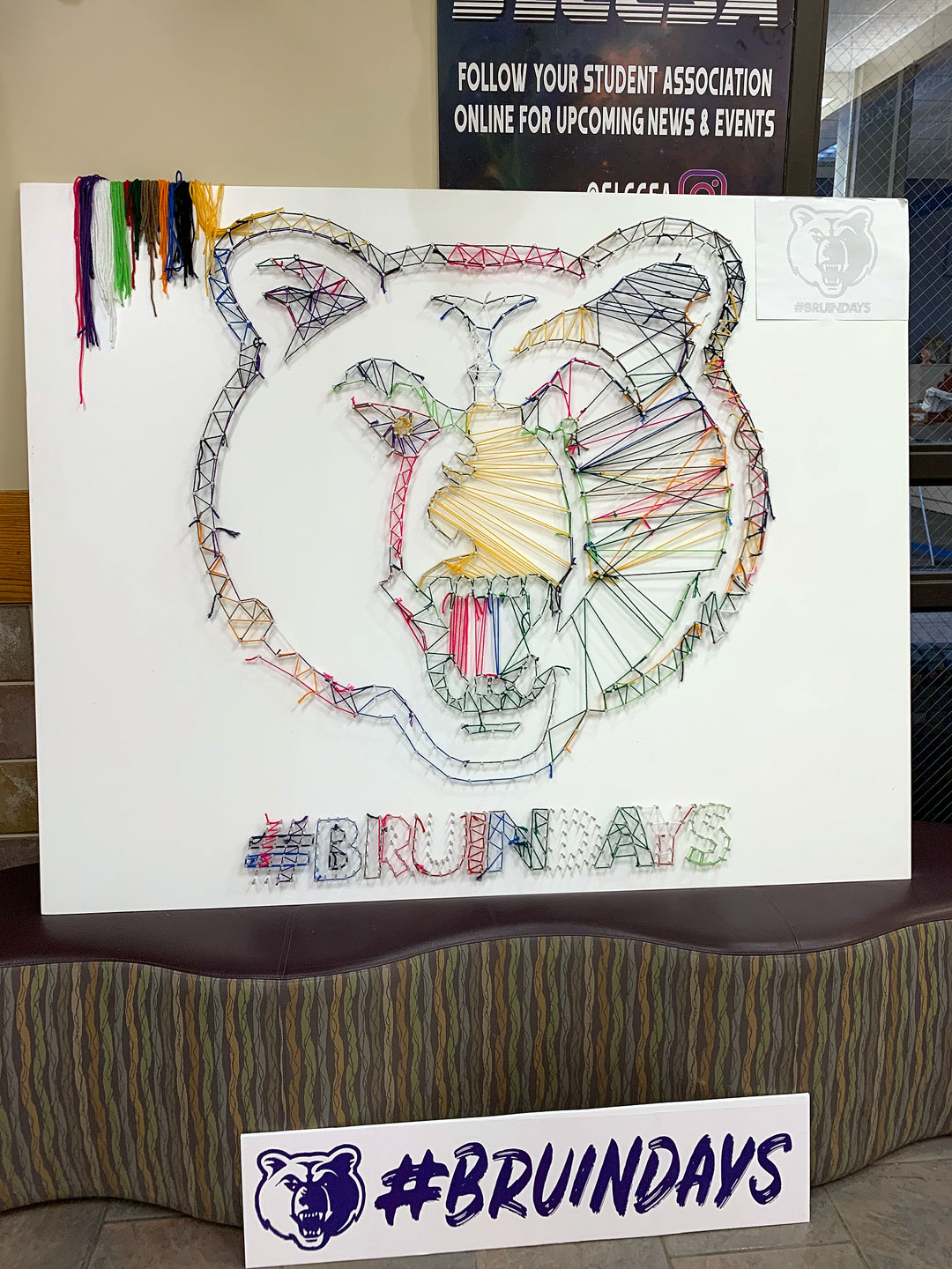 Bruin Days aim to amp up student involvement Multi-colored Bruin logo made of string