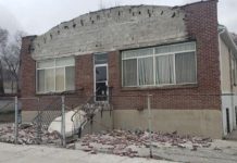 5.7-magnitude earthquake rattles Salt Lake Valley Facade scattered on ground in front of old building