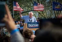 Utah Democrats favor Sanders Bernie Sanders at podium