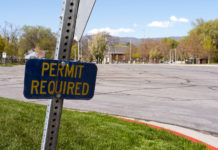 Photos: South City Campus becomes a ghost town Permit required sign in front of empty parking lot