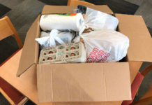 Bruin Pantry helps ease food insecurity Grocery items packed in cardboard box