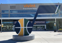 A sour note: All-Star turmoil affects Utah Jazz The J-Note in front of Vivint SmartHome Arena