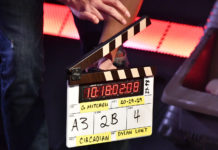 Student films win big at international festivals Clapperboard on "Circadian" film set