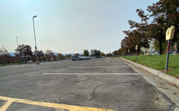 Pandemic takes toll on SLCC Parking Services Empty parking spaces in foreground