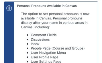 Changes to Canvas invite more inclusivity Canvas announcement regarding personal pronouns