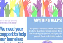 SLCC students raise money, awareness to help the homeless Flier reads "Anything helps! We need your support to help our homeless neighbors this winter!"