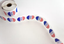 Utah election update: McAdams concedes House race to Owens; Cox wins race for governor I voted sticker spool on white background