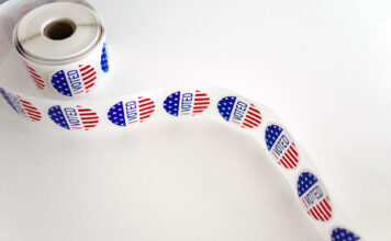 Utah election update: McAdams concedes House race to Owens; Cox wins race for governor I voted sticker spool on white background