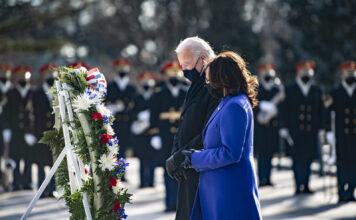 2021 presidential inauguration calls for unity President Joseph R. Biden, Jr. and Vice President Kamala Harris participated in a Presidential Armed Forces Full Honors Wreath-Laying Ceremony at the Tomb of the Unknown Soldier at Arlington National Cemetery