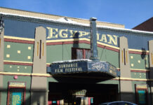 Photos: A socially distant Sundance Film Festival Outside Egyptian Theatre in daytime