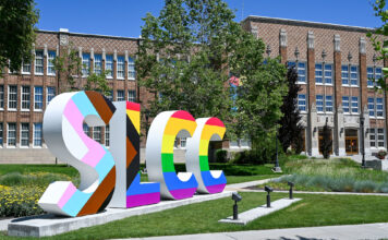 Several events scheduled for SLCC Pride Month SLCC block letter sign at South City Campus