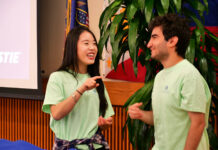 SLCC’s International Student Services: Your home away from home Woman and man smile as they communicate