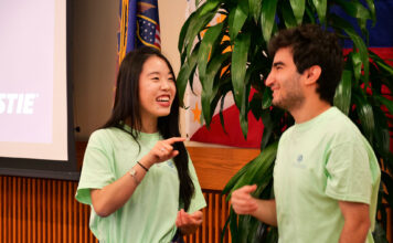 SLCC’s International Student Services: Your home away from home Woman and man smile as they communicate