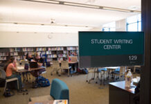 Free tutoring service strengthens skills of student writers Old Student Writing Center sign