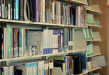 Curbing the expense of college textbooks Health textbooks on shelves at Jordan Campus