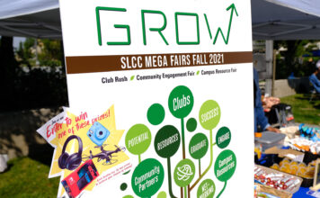 SLCC clubs: Mega Fair offers something for everyone "GROW" theme for SLCC Mega Fair sign