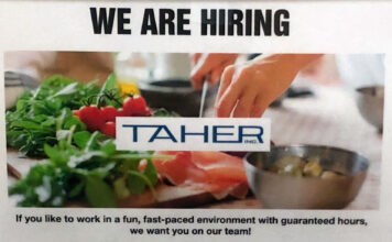 Labor and supply shortages create obstacles for SLCC’s on-campus dining Taher Foods Inc. hiring poster