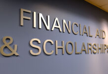 SLCC begins dispersing third batch of federal emergency aid to students Financial Aid & Scholarships wall lettering