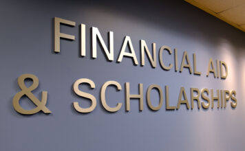 SLCC begins dispersing third batch of federal emergency aid to students Financial Aid & Scholarships wall lettering