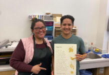 Poet honors Native American Heritage Month with poetry reading at SLCC Tacey M. Atsitty, left, stands with Eric Watchman