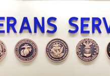 Back to school: Veterans Services Veterans Services sign with military seals