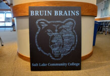 SLCC conference speaker leaves students with one message: ‘Don’t give up’ Sign outside the Bruin Brains Undergraduate Research Conference