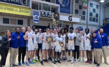 Men’s basketball: Bruins win Region 18 title, say the job is still not finished SLCC men's basketball team celebrates Region 18 title