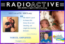 Voices Amplified: April 4, 2022 RadioActive KRCL graphic for April 4, 2022