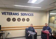 As veterans return to the classroom, programs and mentors are ready to help Jennifer Brown, left, and Jefferson Norrell, with Veterans Services