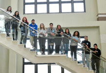 Bruin Scholars program helps students transition to SLCC 11 students stand on a stairway