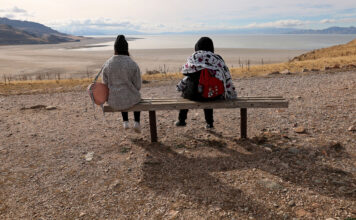 Students get expansive Great Salt Lake experience Two students view shrinking Great Salt Lake