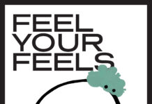 SLCC mental health campaign wants students to embrace their emotions Feel Your Feels campaign art featuring white "hooman" character covered with multicolored "goobers"