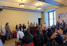 Tribal leaders call for the passing of bill to protect Native children Room full of people for legislative meeting