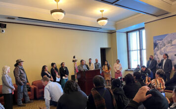 Tribal leaders call for the passing of bill to protect Native children Room full of people for legislative meeting