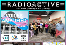Voices Amplified: Feb. 2, 2023 RadioActive KRCL graphic for Feb. 2, 2023