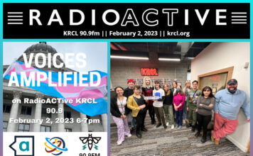 Voices Amplified: Feb. 2, 2023 RadioActive KRCL graphic for Feb. 2, 2023