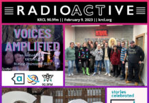 Voices Amplified: Feb. 9, 2023 RadioActive KRCL graphic for Feb. 9, 2023